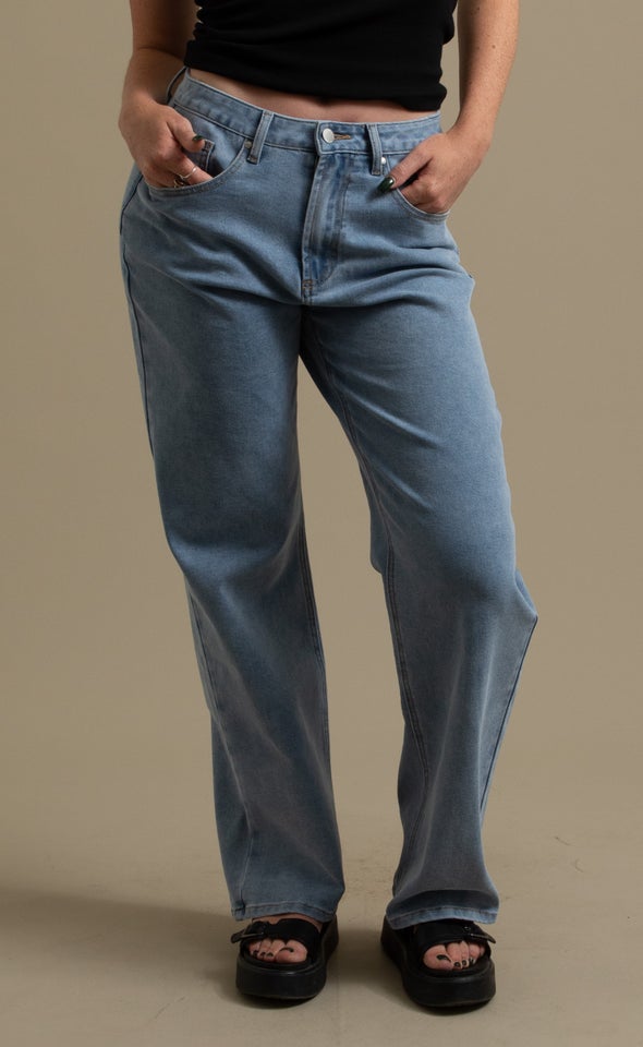 Light Wash Worn In Jeans Light Blue