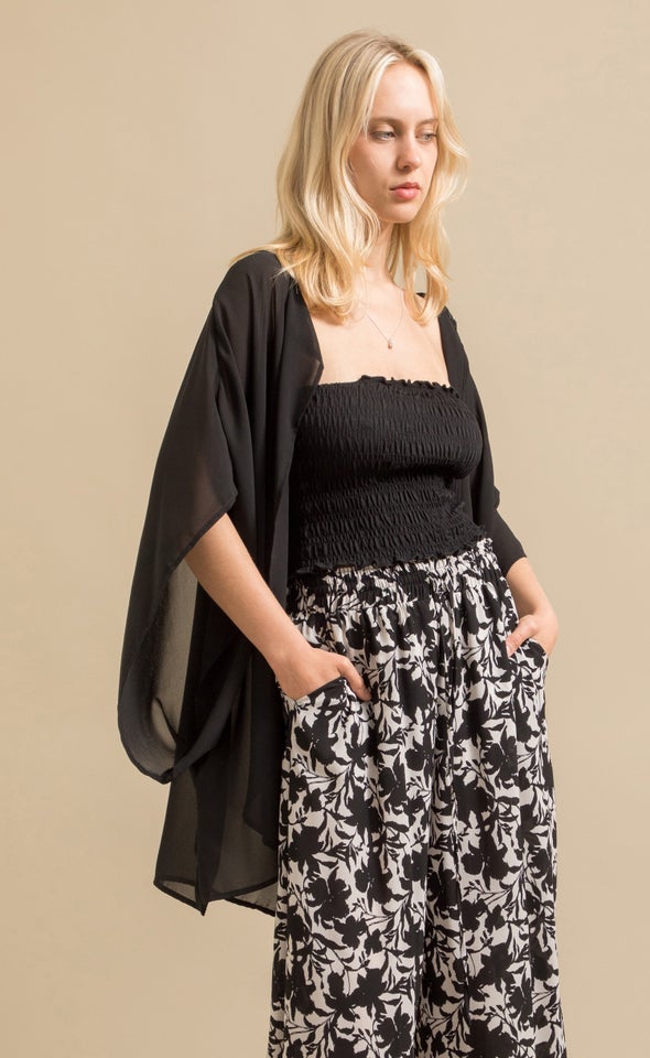 Lightweight Kaftan Jacket Black