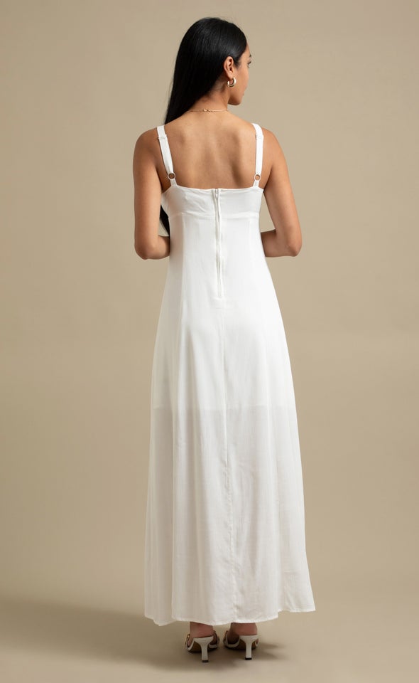 Linen Look Sweetheart Maxi Cream