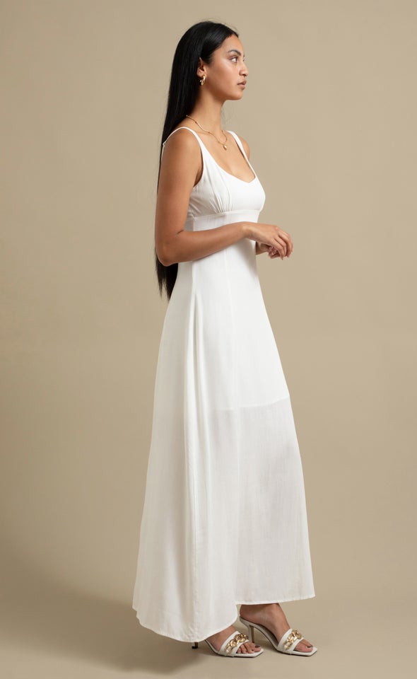 Linen Look Sweetheart Maxi Cream