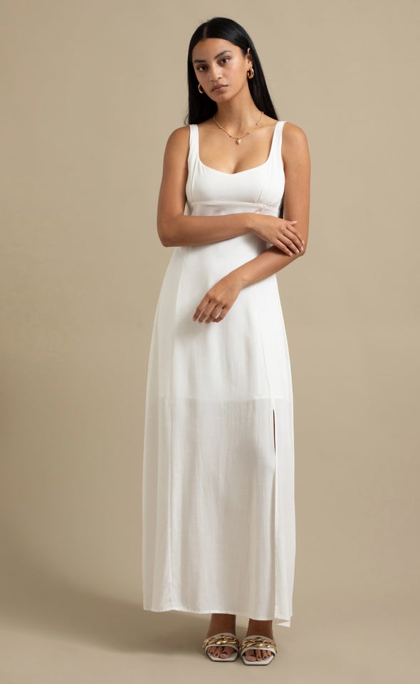 Linen Look Sweetheart Maxi Cream