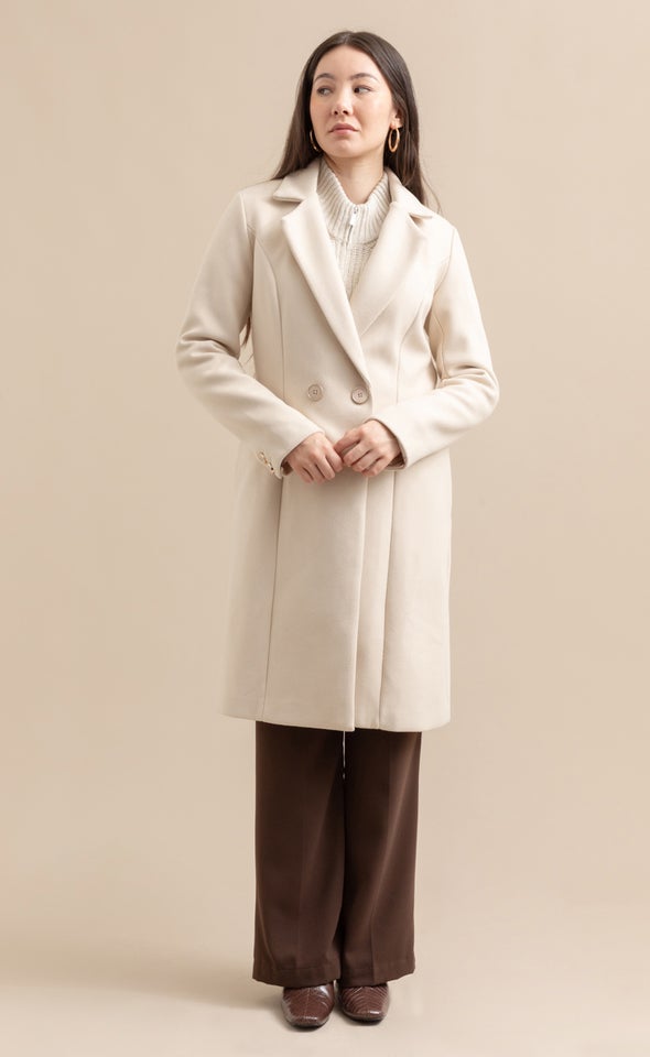 Longline Flare Coat Natural