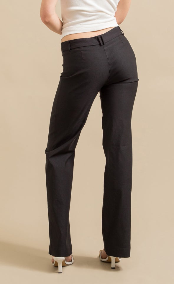 Low Rise Bengaline Pants Black