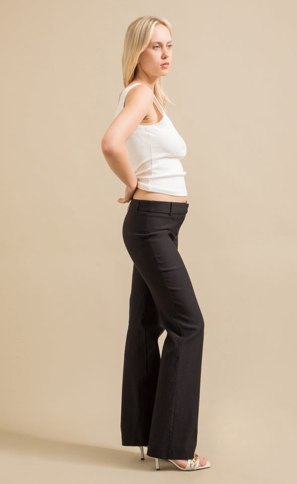 Low Rise Bengaline Pants Black