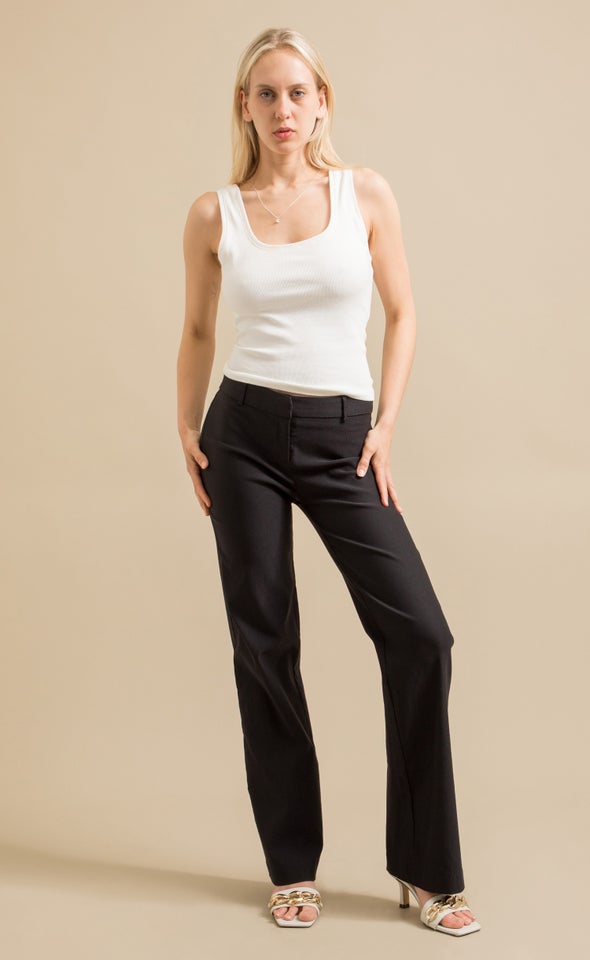 Low Rise Bengaline Pants Black