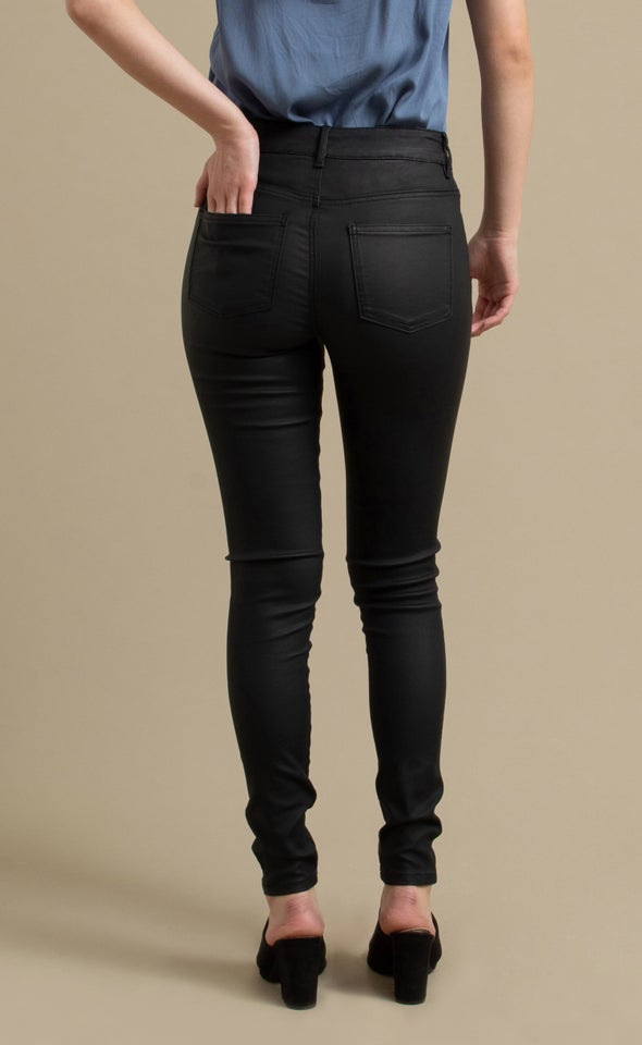 Matte Coated Skinny Jean Black