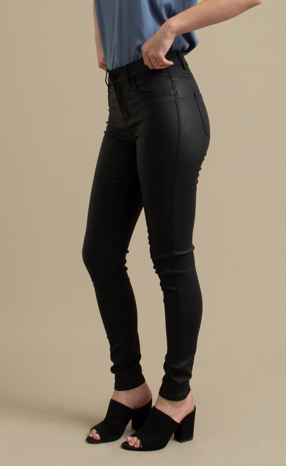 Matte Coated Skinny Jean Black