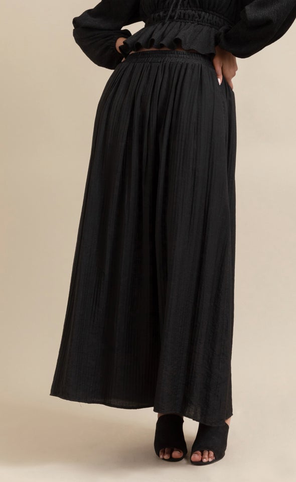 Maxi Skirt With Pockets Black