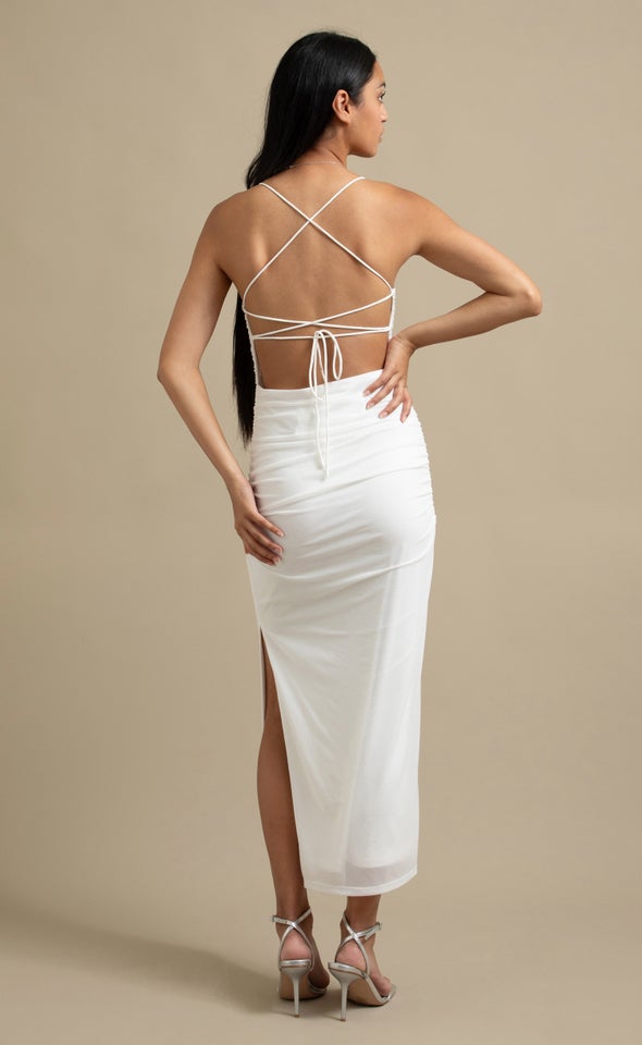 Mesh Cross Back Maxi White