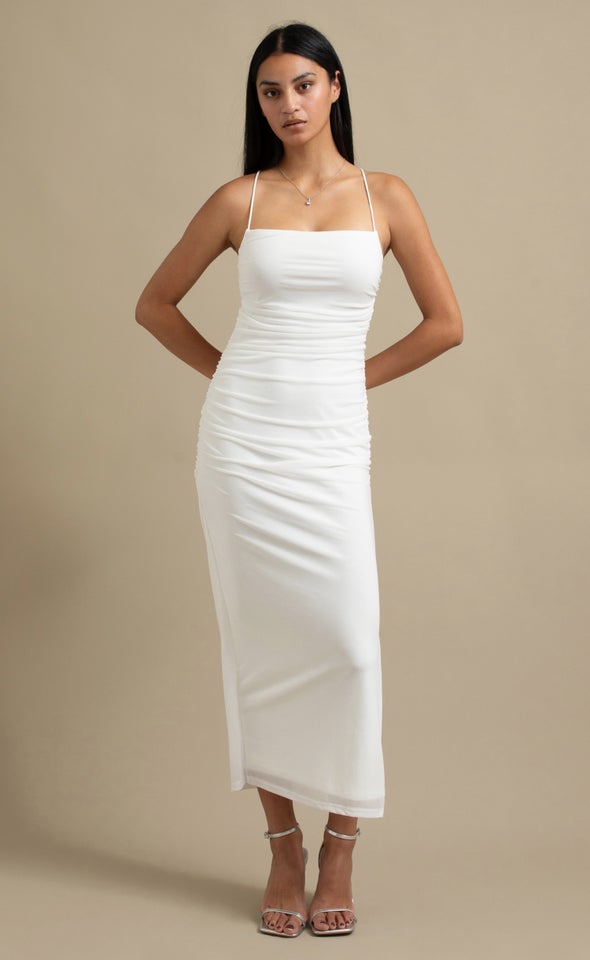 Mesh Cross Back Maxi White