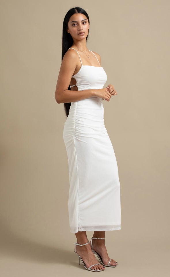 Mesh Cross Back Maxi White