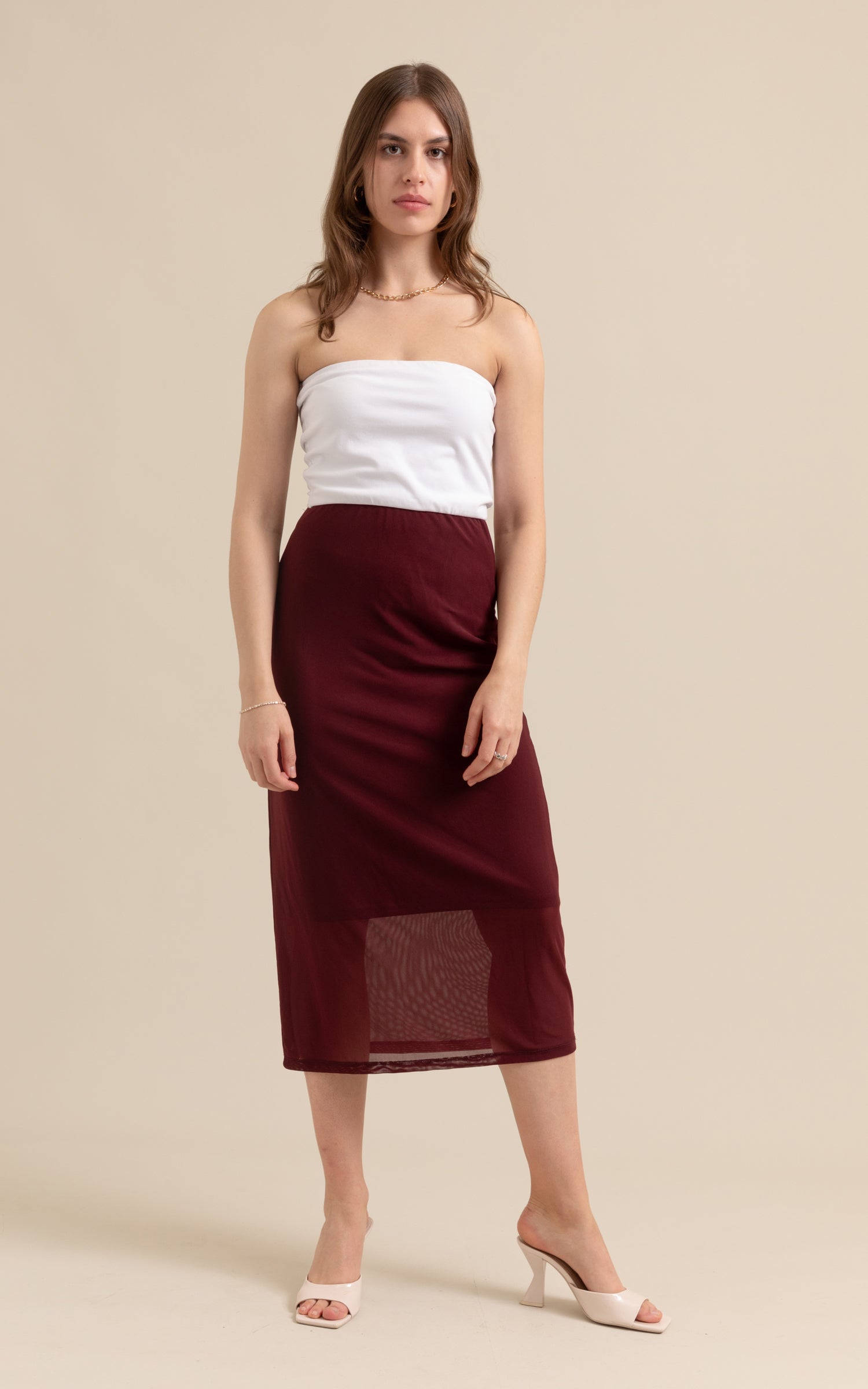 Mesh Midi Skirt Pagani