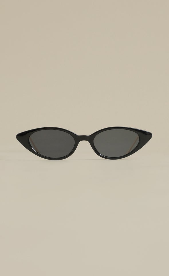 Metal Arm Cateye Sunglasses Black