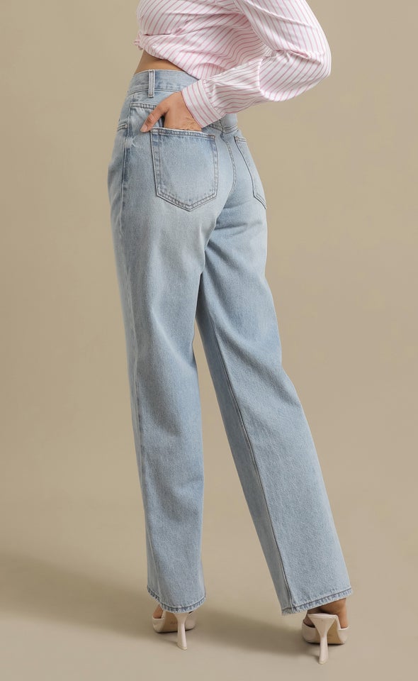 Mid Wash Baggy Jeans Mid Blue