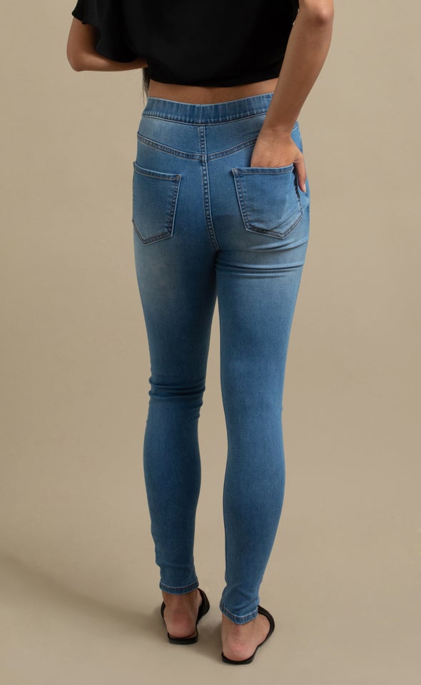 Mid Wash Jegging Blue