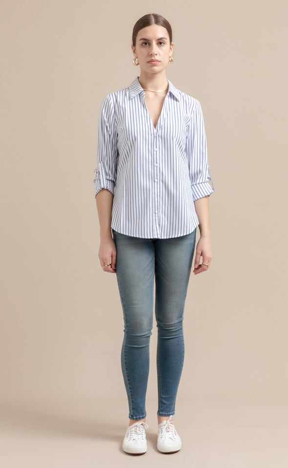 New Striped Shirt White/mid Blue