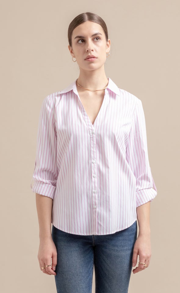New Striped Shirt White/pink