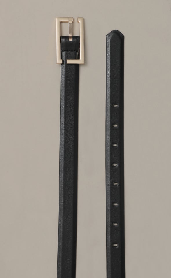 Open Front Buckle Belt Gold/black