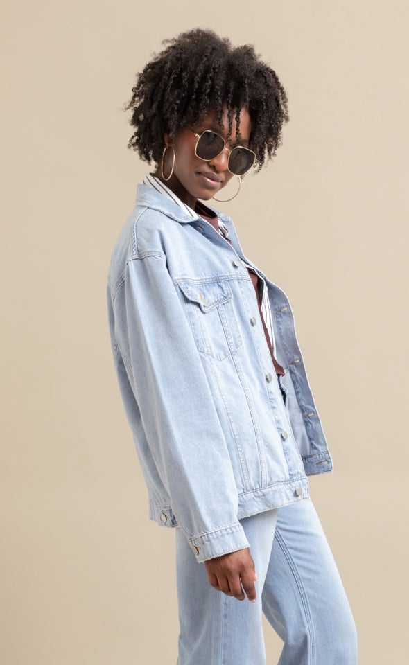 Oversized Denim Jacket Blue