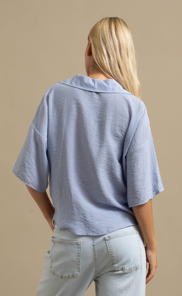 Plain Voile Tie Front Shirt Heather