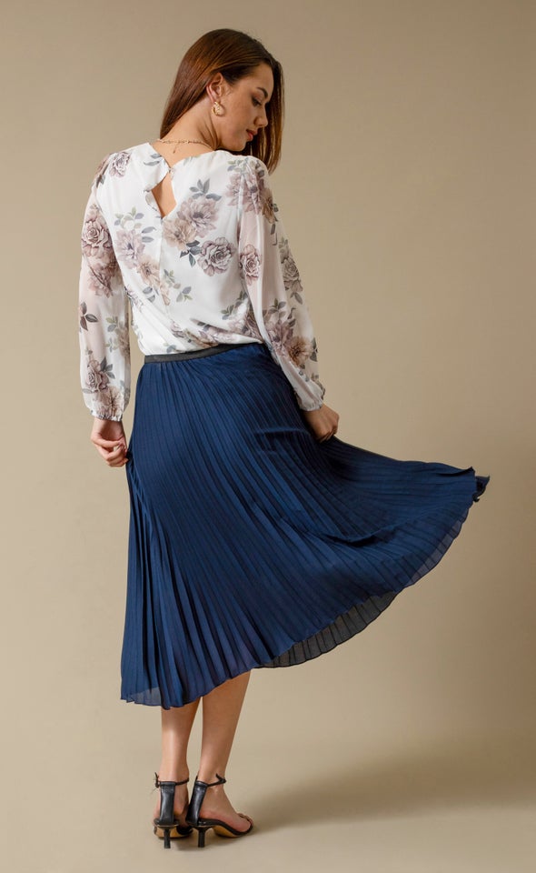 Pleated CDC Skirt Navy