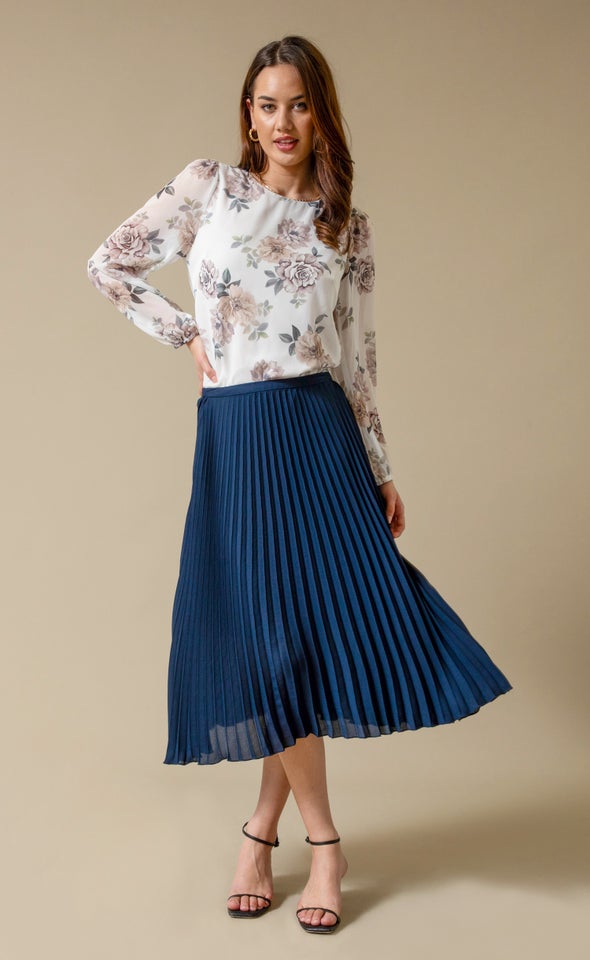 Pleated CDC Skirt Navy