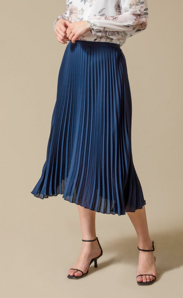 Pleated CDC Skirt Navy