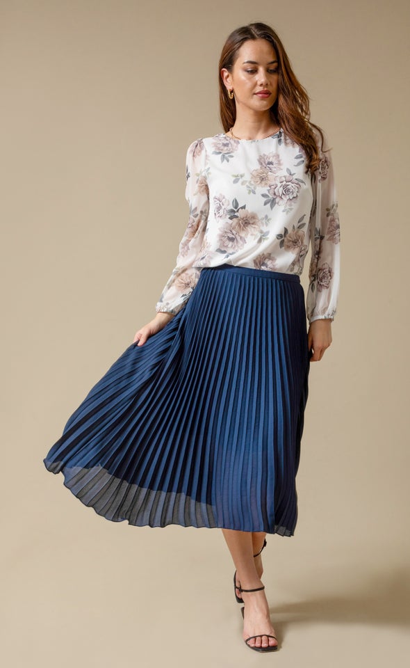 Pleated CDC Skirt Navy