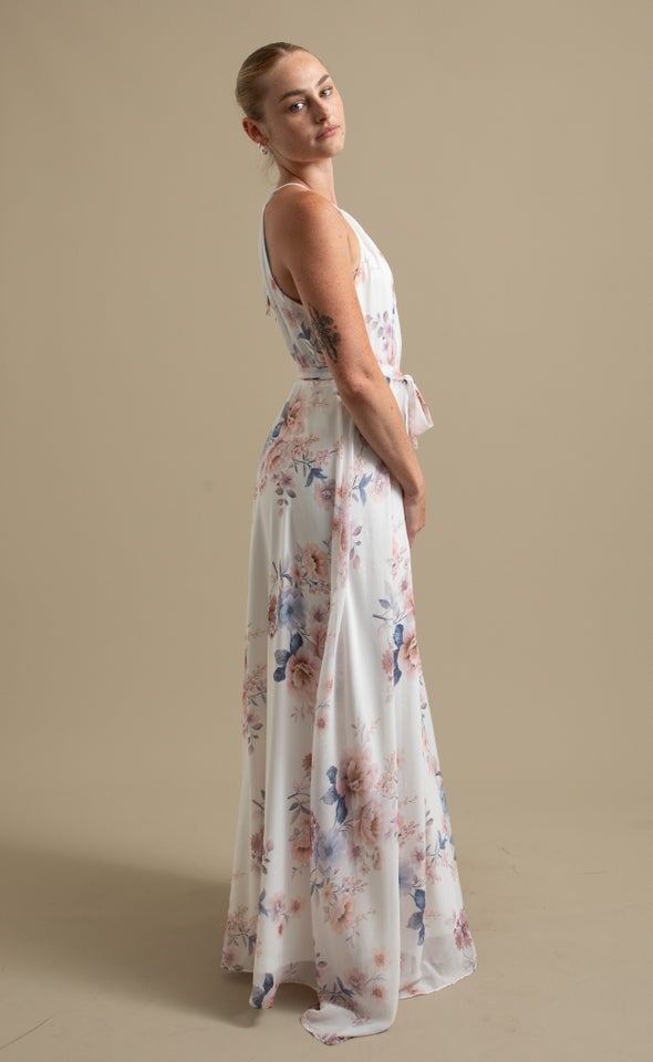 Ptd Chiffon High Neck Maxi Cream/floral