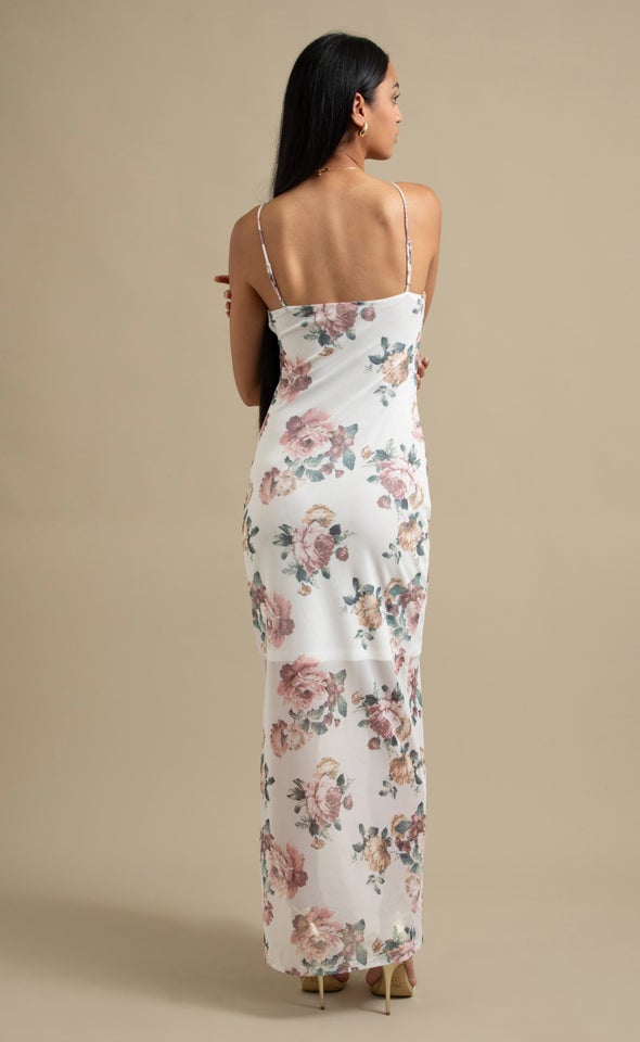 Ptd Mesh Cowl Maxi Cream/blush Floral