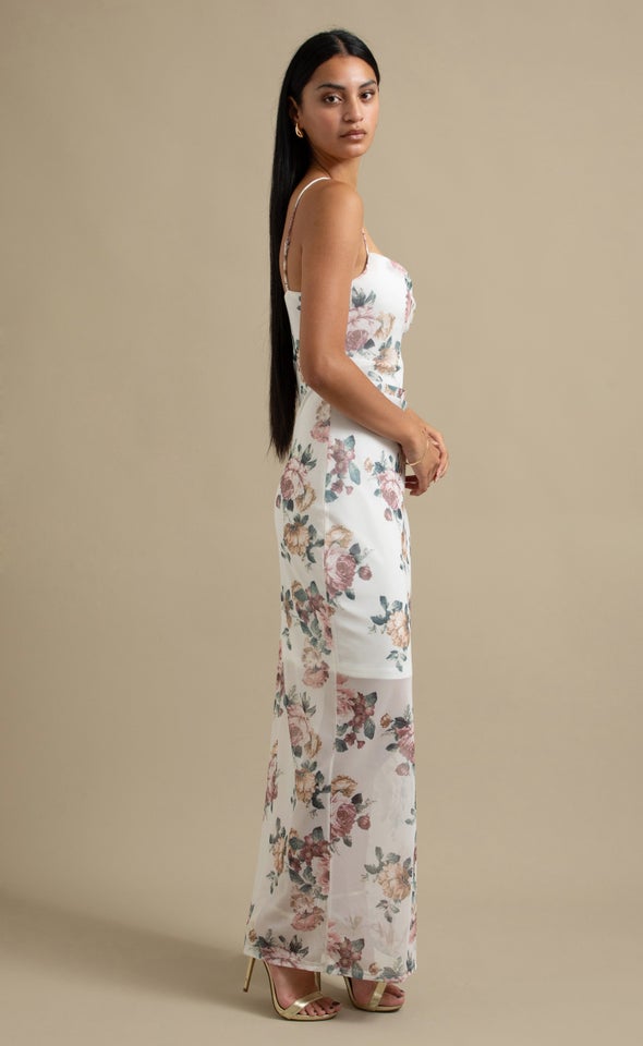 Ptd Mesh Cowl Maxi Cream/blush Floral