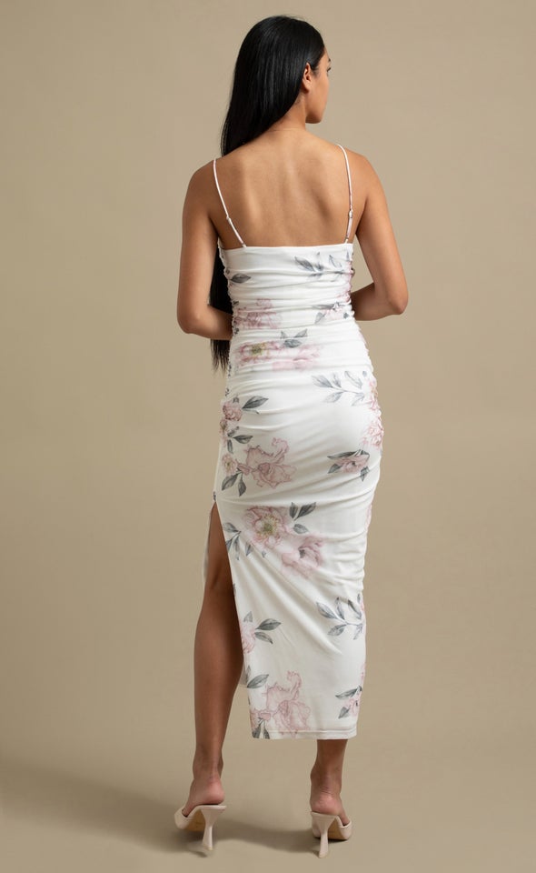 Ptd Mesh Ruched Maxi Cream/blush Floral