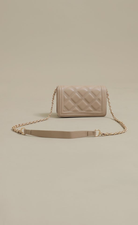 Quilted Foldover Tote Camel