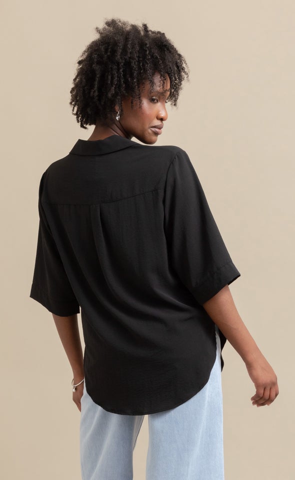 Roll Sleeve Shirt Black