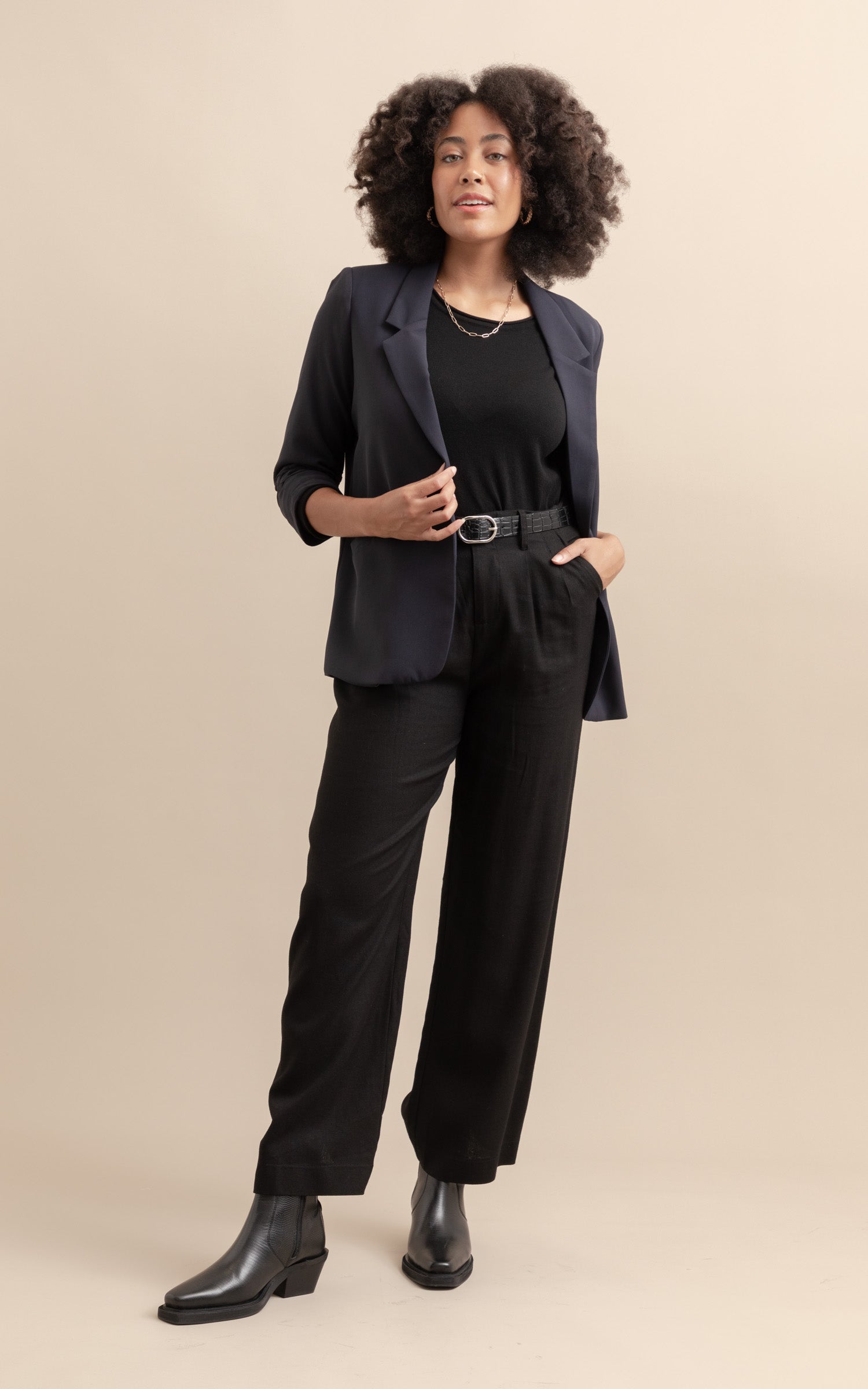 Navy ruched hotsell sleeve jacket