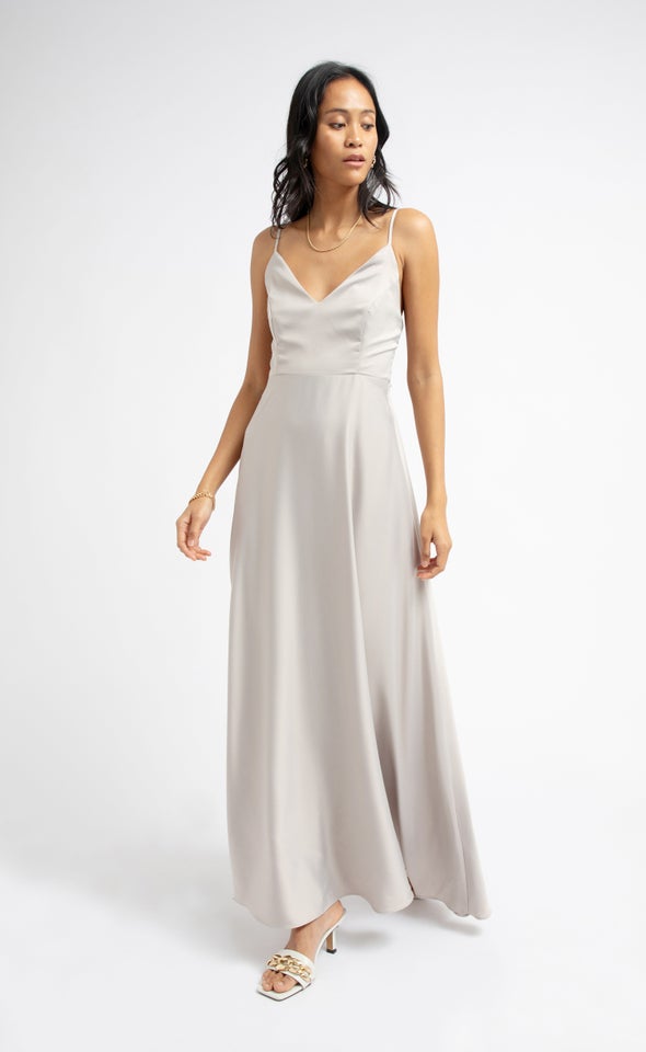 Satin Bow Tie Back Gown | Pagani