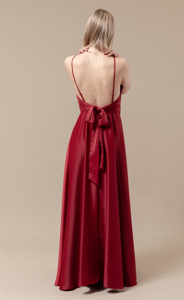 Satin Bow Tie Back Gown | Pagani