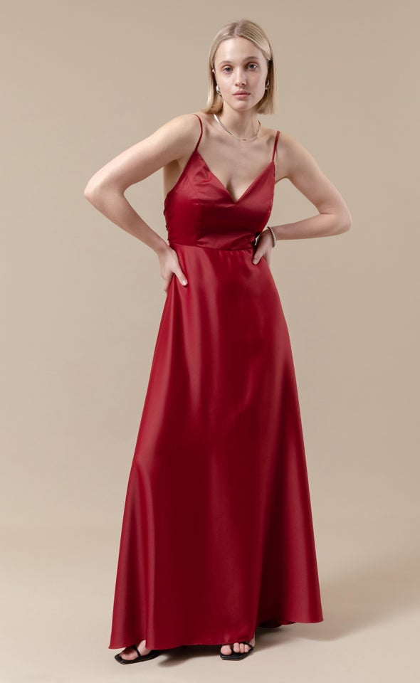 Satin Bow Tie Back Gown | Pagani