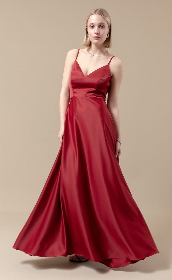 Satin Bow Tie Back Gown | Pagani