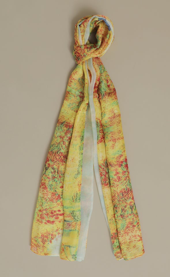 Satin Floral Print Scarf Multi