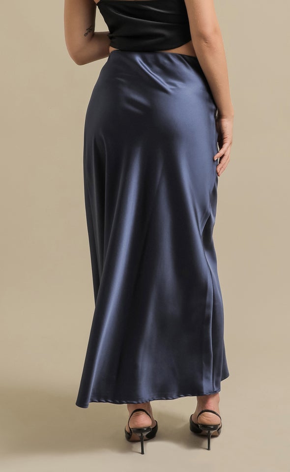 Satin Maxi with Elastic Waist Ink