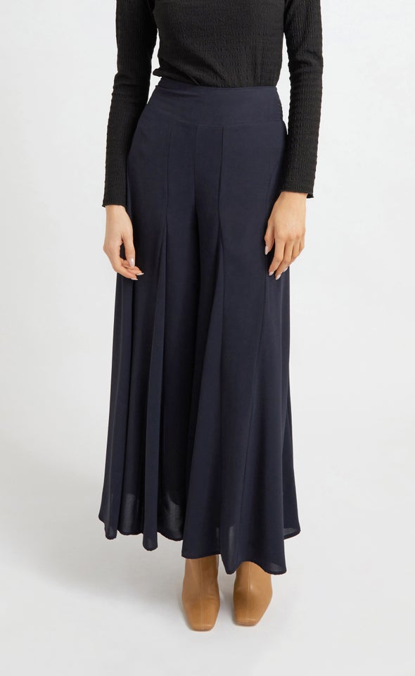 Shirred Waist Palazzo Pants | Pagani