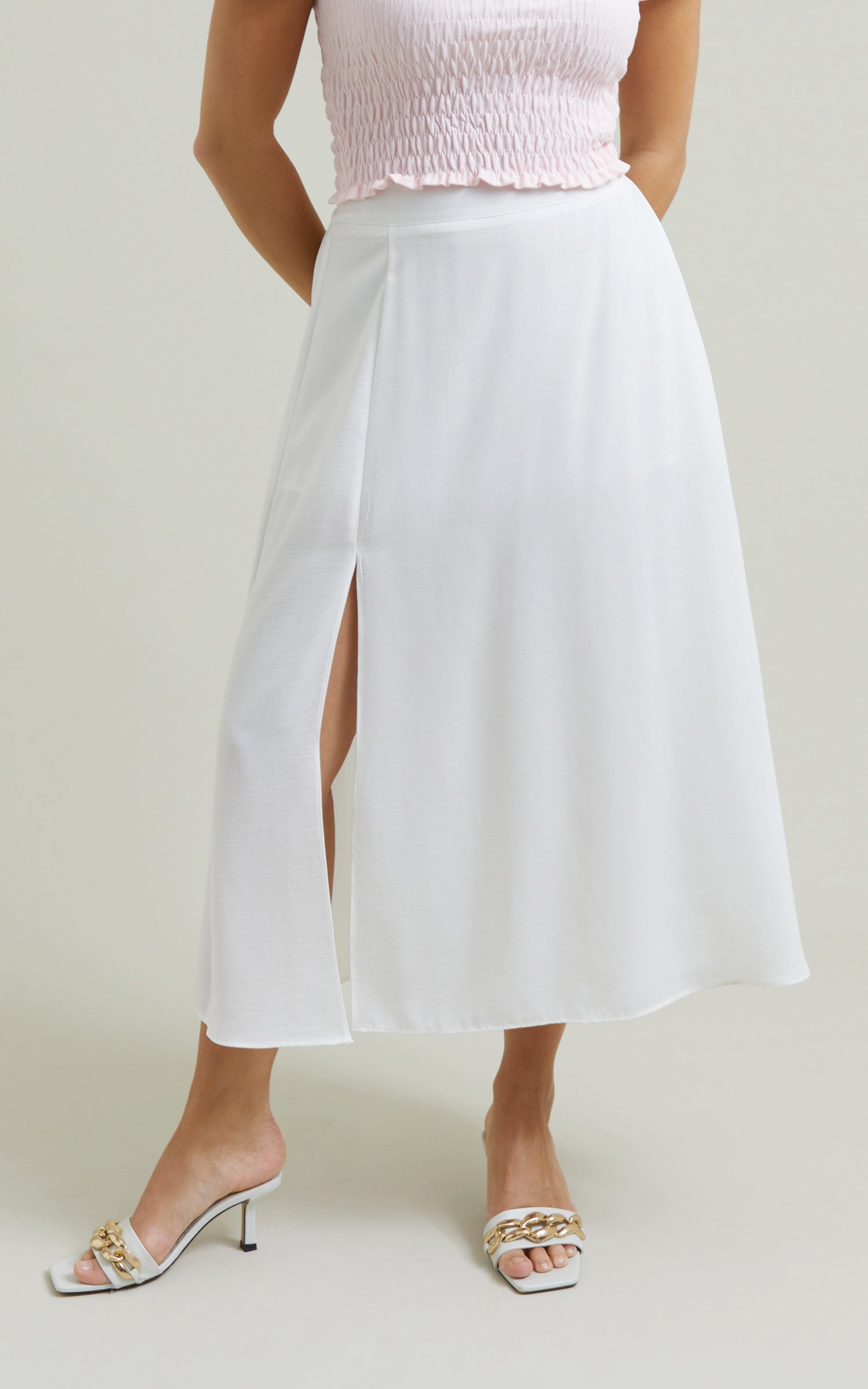 Side split hotsell midi skirt