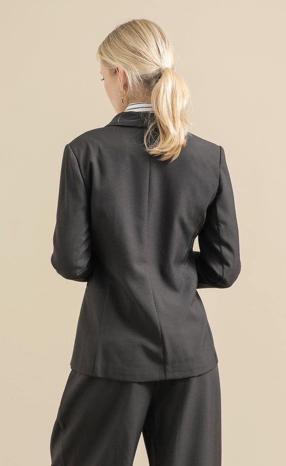 Single Button Blazer Black