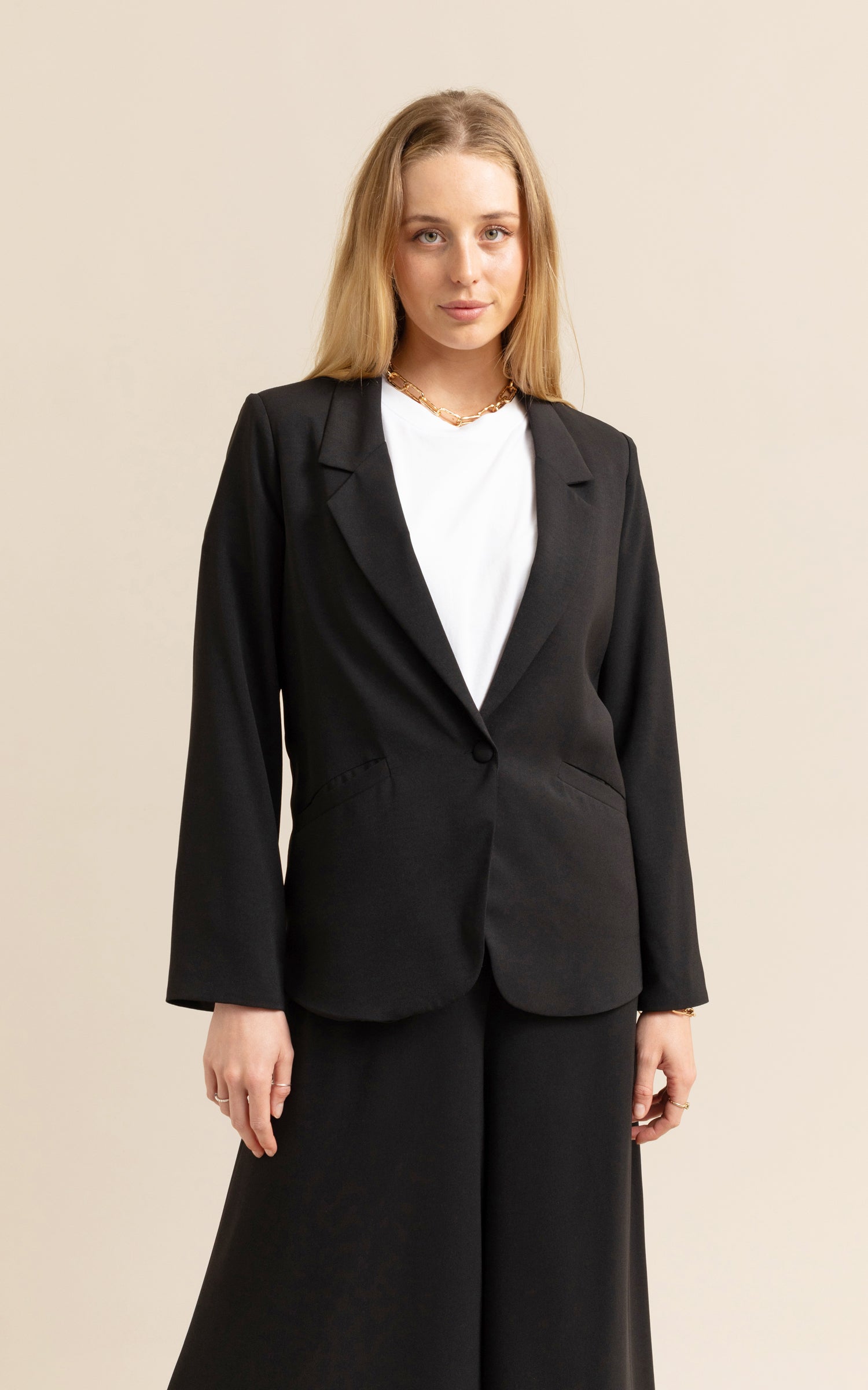 Single button outlet blazer womens