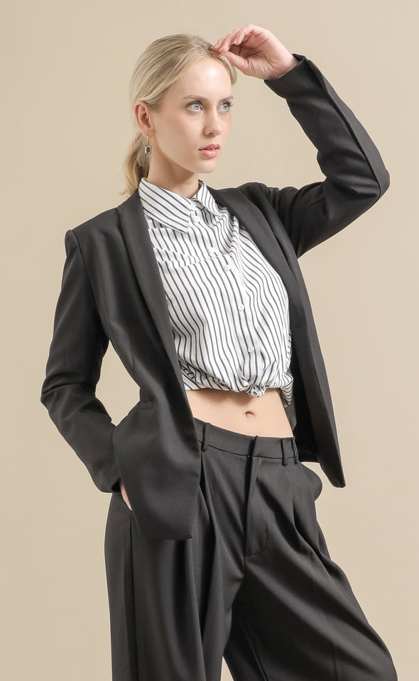 Single Button Blazer Black