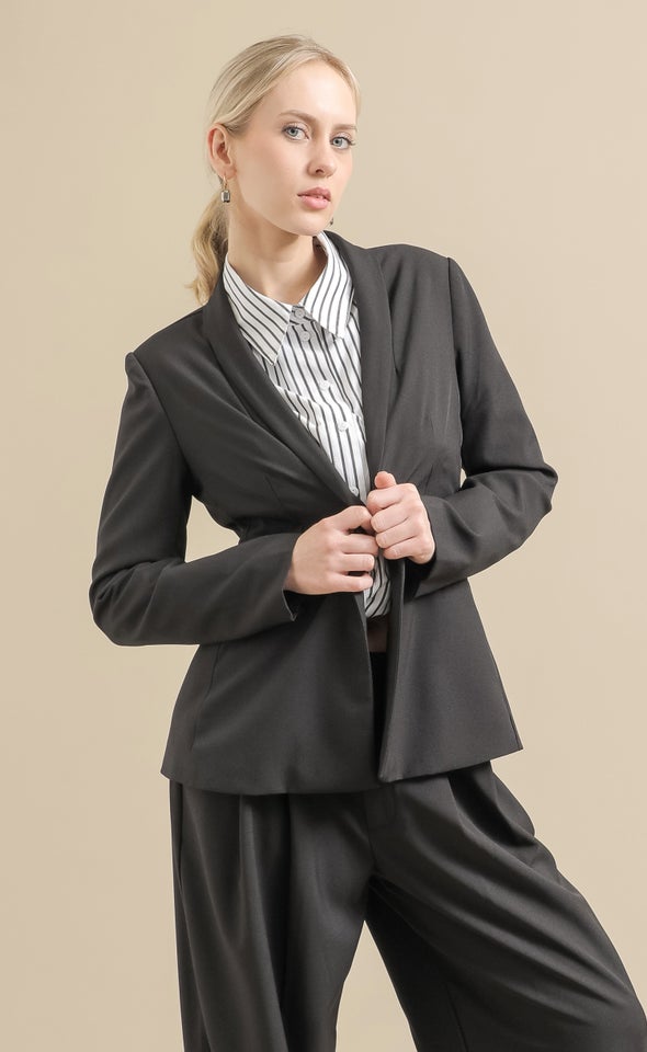 Single Button Blazer Black