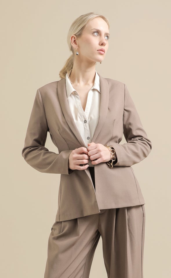 Single Button Blazer Mocha