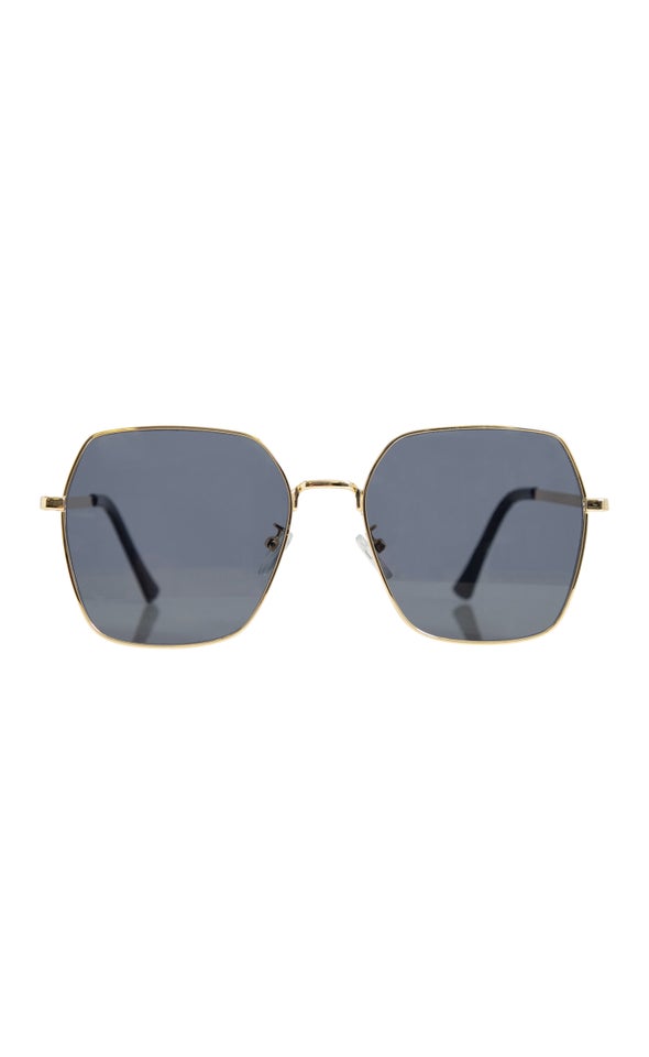 Square Metal Frame Sunglasses Gold/black