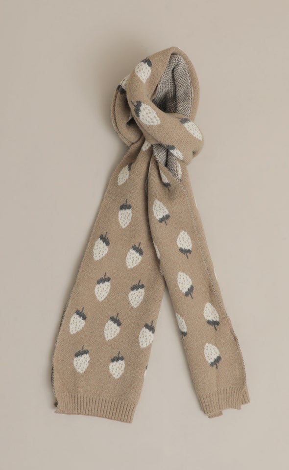 Strawberry Knit Scarf Beige/cream